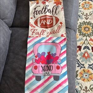 Football and Fall Y'all + XOXO LoveDecorative Flag